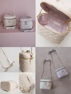 tocco closet リボンショルダー付き裏地チェリー柄バニティバッグのサムネイル