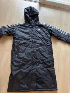 adidas フード付きロングコート 160cm ブラック