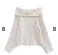 GRL オフショルダーラメニットトップス