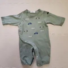 petit　main　POLO Baby 車刺繍ロンパース グリーン50～70