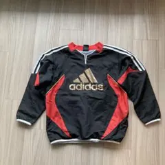 adidas キッズウインドウブレーカー140cm 黒/赤