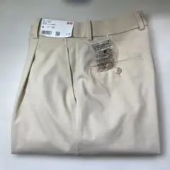 UNIQLO タックワイドパンツ　丈長め　ベージュ Mサイズ