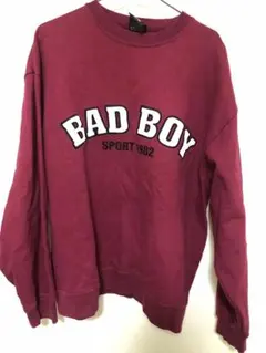 90s BAD BOY SPORT トレーナー L バーガンディ　ロゴのサムネイル