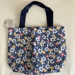 花柄ネイビー トートバッグ
