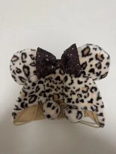 ディズニー　ヒョウ柄　ファンキャップ　ミニー　茶色