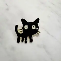 【ブローチ】とろける黒猫さん
