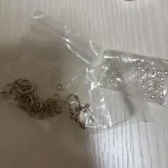 金属製リングとパールビーズセット