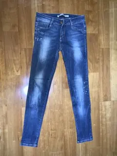 ZARA Premium Wash ダメージ加工スキニージーンズ USA04