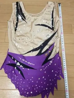 新体操 レオタード パープル ベージュ　キッズ