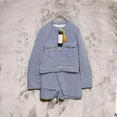 ESHA♡E莎♡ノーカラージャケット&ショートパンツ セットアップ チェック L