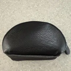 黒レザーコインケース ゴールドジッパー　ユニセックス