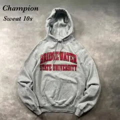 Champion古着10sカレッジパーカーY2Kグレー　 スウェット AH87