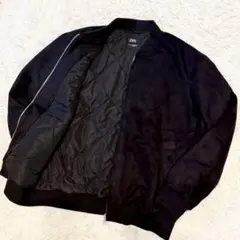 ZARA ザラ　ブルゾン　スエード風　ブラック　ジップアップ　中綿　XXL