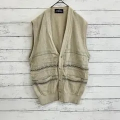 Jack Nicklaus ニットベスト L ベージュ 日本製 フェアアイル柄