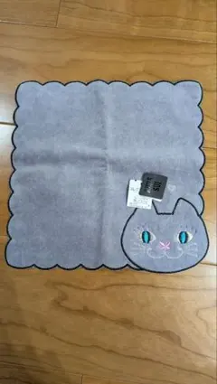 ANNA SUI 猫刺繍タオルハンカチ グレー