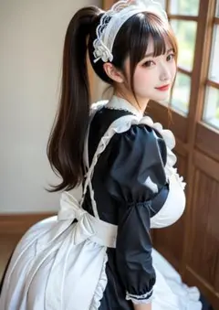 月屋 A4 ポスター 4K 高画質 グラビア 写真 美女 メイド R0079