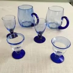 週末限定出品！夏色！ブルーガラス製グラスセット！
