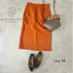 【大人カラーボトムス】即売れ◎上品テラコッタ＊美ラインタイトスカート M