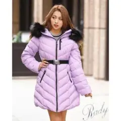 S　RADY ラベンダー キルティング　ファー　ロング　ダウンコート　パープル