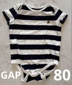 GAP数回着用ネイビーボーダーロンパース12〜18ヶ月80サイズ