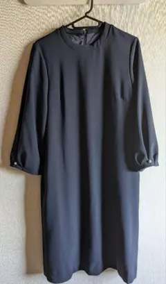 卒業式・入学式に 紺色◆長袖ワンピース◆11号