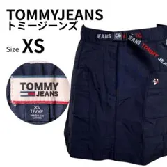TOMMY JEANS ミニスカート XS ネイビー コットン混 ロゴベルト付