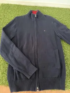 TOMMY HILFIGER フルジップ ニット ネイビー Sのサムネイル