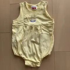 ミキハウス　イエロー クマ刺繍ロンパース 70