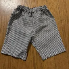 80cm 白黒チェック ハーフパンツ