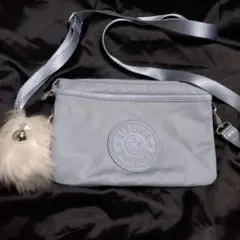 Kipling ライトブルー スマホショルダーバッグ