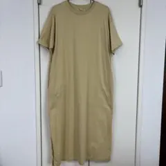 UNIQLO ユニクロ ベージュ 半袖 カットソーロングワンピース XLサイズ