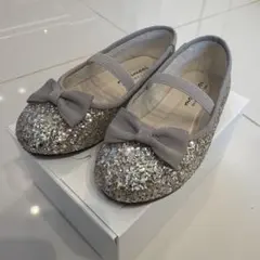 グリッターリボン付きフォーマルシューズ 18cm ゴールド　シルバー