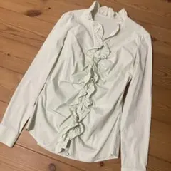 ANAYI アナイ　フリル付き長袖シャツ ミントグリーン　セレモニー　38 M