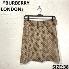 【BURBERRY LONDON】ノヴァチェック　ベルト付き　ミニスカート　38