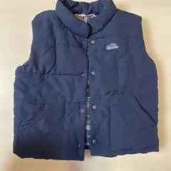 ネイビー ダウンベスト チェック柄