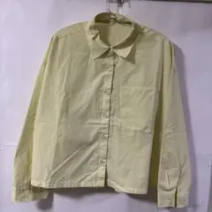 「即日発送」F GLOBAL WORKS淡い黄色の長袖ワイシャツ　ネルシャツ
