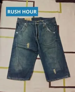 [RUSH HOUR]デニムショートパンツ　ダメージ加工のサムネイル