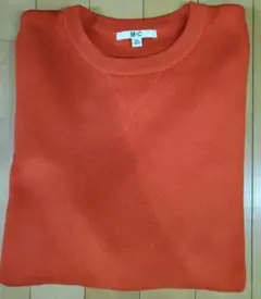 ユニクロCスムースコットンクルーネック セーターオレンジ XL 長袖セーター