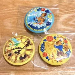 ディズニー 刺繍缶バッジ 3つセット