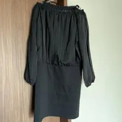 レディース　ワンピース　長袖　黒 15号　LL　XL　大きいサイズ