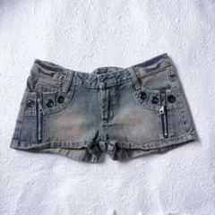 y2k 平成ギャル 淡いデニムショートパンツ