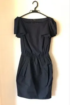 【Ray BEAMS】ネイビー ひざ丈ワンピース