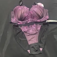 胸罩&內褲 C70 花 黑 刺繡