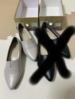 パンプスグレーベージュ