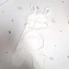 picot pique ウサギ耳付きおくるみ F