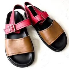 MARNI 赤茶 サンダル 箱付き 41 - メルカリ
