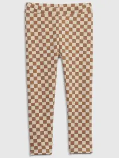 GAP あったかフリースレギンス　チェッカー柄　チェック柄　茶色　2y
