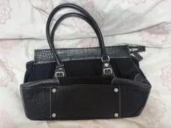 クロコダイル風 ブラック ハンドバッグ