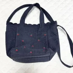 【美品】 DONOBAN スカラップティトート hichan ネイビー