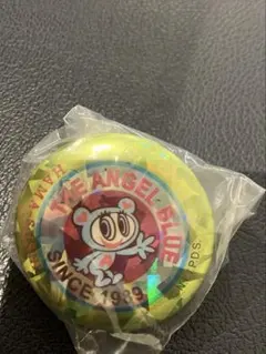 エンジェルブルー　ラメ入り　クリップ缶バッチ　はま寿司